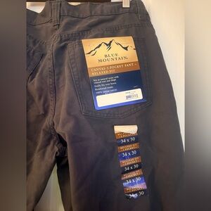 Blue Mountain Canvas 5-Pocket Relaxed Fit Pants in Black Men